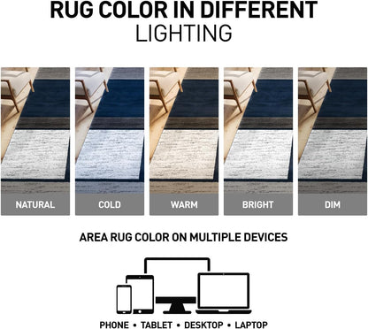 Contemporary Modern Boxes Area Rug 10' X 14' Navy